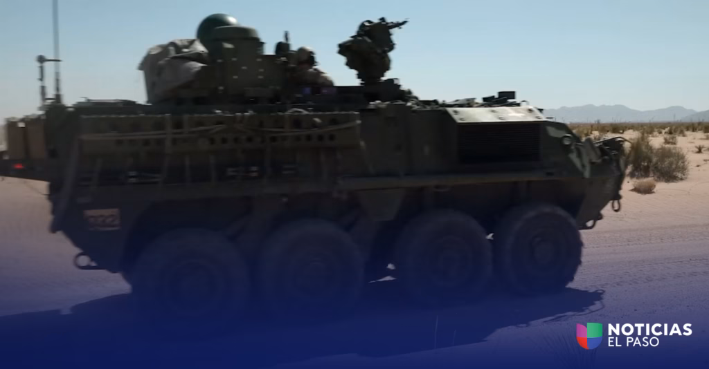 Vehículos militares de guerra llegan a la frontera de El Paso