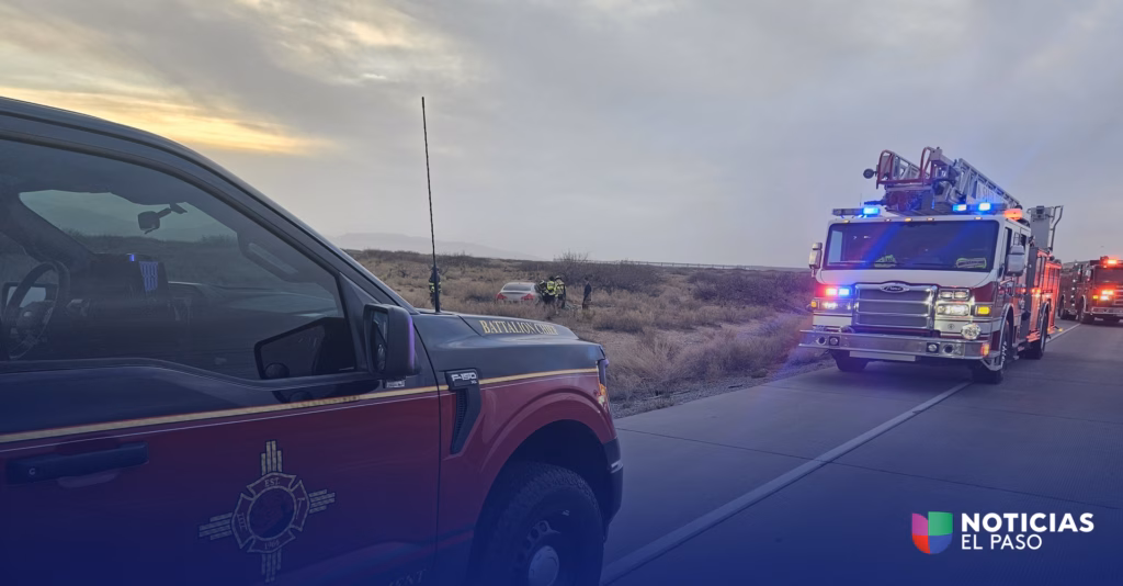 Bomberos de Sunland Park respondieron a una volcadura de vehículo