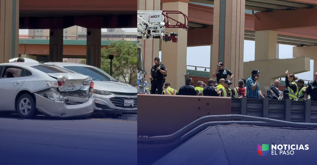 4 policías y un civil heridos; saldo de accidente en I-10 oeste en El Paso