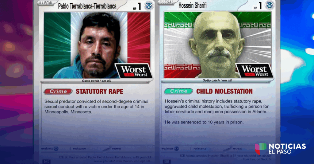 Como si fueran cartas de Pokémon, así presentó el DHS a varios delincuentes en un video