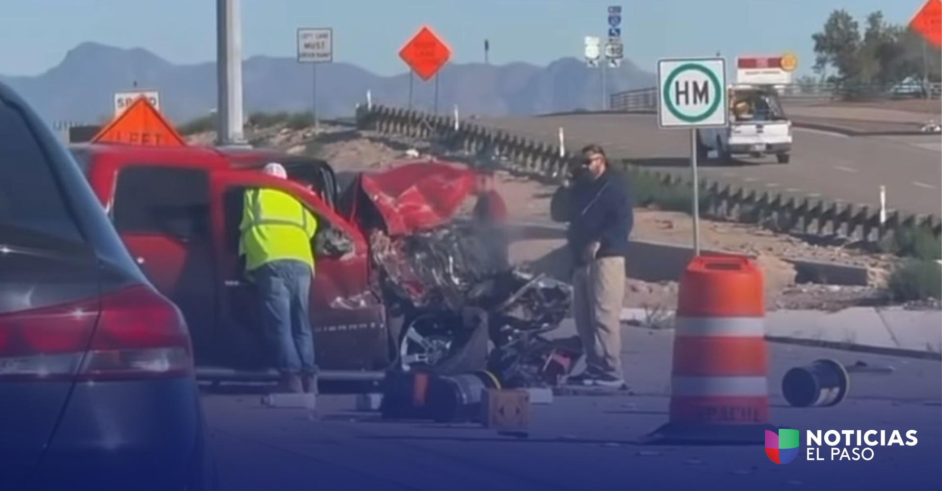 Accidente en la Interestatal 10 Oeste en El Paso Deja Dos Personas Heridas