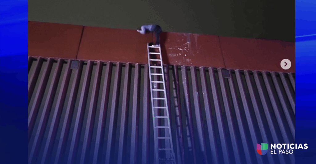Rescatan a hombre atrapado en lo alto del muro fronterizo en San Elizario