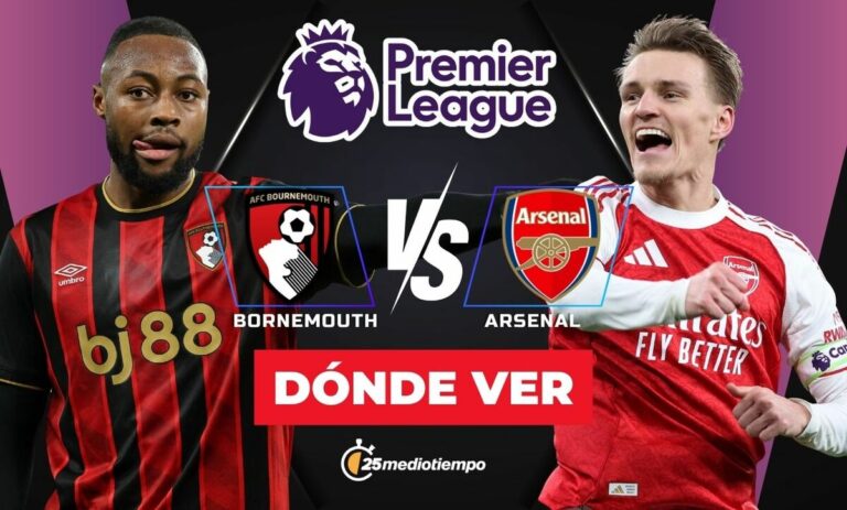 ¿A qué hora y dónde VER el partido Bournemouth vs Arsenal de la Premier League HOY 2026?