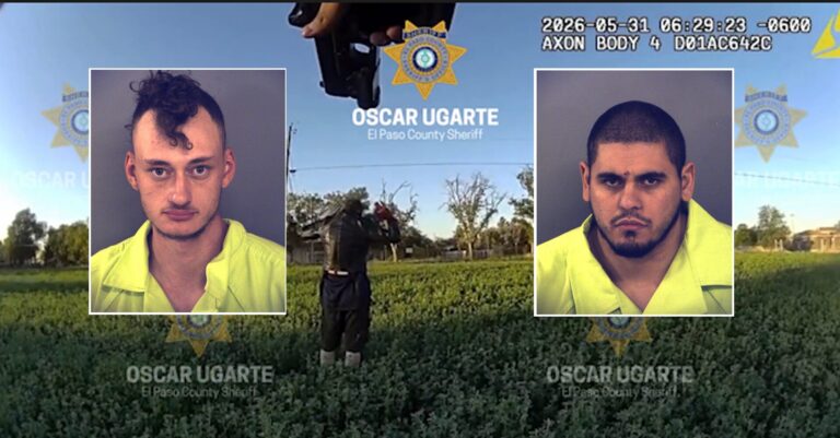 Dos hombres son arrestados tras persecución en Socorro; autoridades hallan metanfetamina y una escopeta cargada