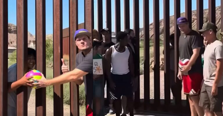 Skweezy Jibbs juega voleibol en el muro fronterizo: furor en El Paso y Sunland Park